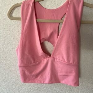 Pink Sleeveless Crop Top